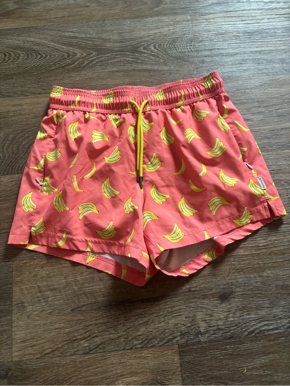 Maamgic Banana Print Summer Beach Swim Trunks 4in Compression Liner Mens Small